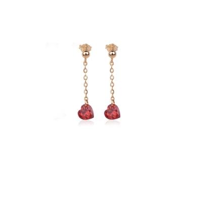 Hand made custom wine red small gold stick moon small golden bean ear studs