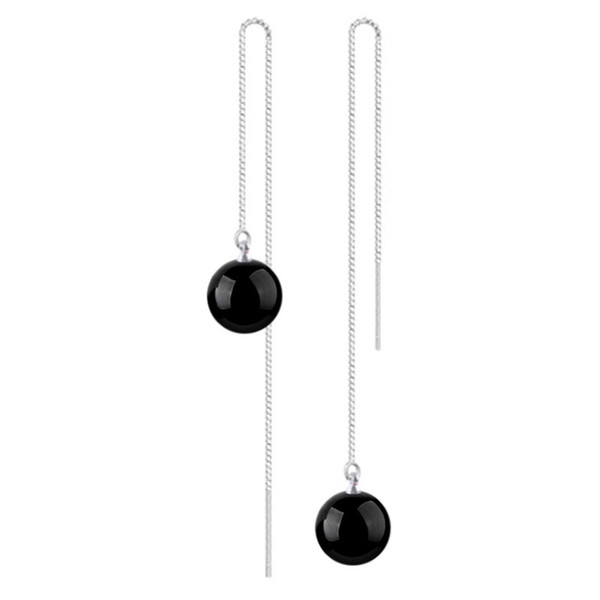 925 sterling silver items jewelry agate ball tassel earrings wedding open design free shipping girl woman