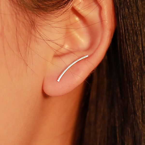 New Brief Contemporary Minimalist Gold Silver Black Copper Line Bar Earrings for Women Fashion Personality Creative Earrings