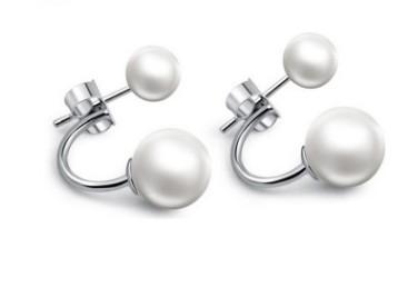 3 pairs women silver fashion Pearl Earrings (88)