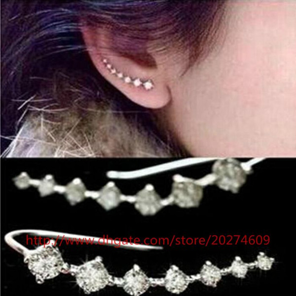 Hottest Style Earrings High Quality Ear Jewelry Gold Silver Plated Earrings Stud Rhinestone Metal Earrings Ear Stud For Women