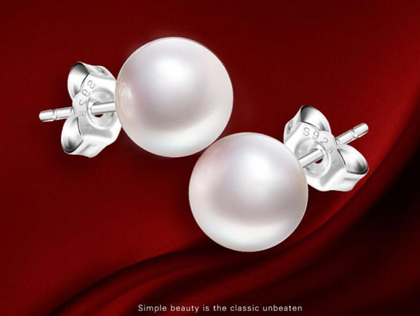 2016 Fashion Pearl Earrings Pearl For Women Jewelry Of Silver Oblate Freshwater Pearl Silver Earrings Wedding Jewelry