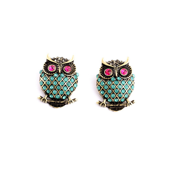 Diamond Cute Owl Pendant Ladies Earrings Luxury Generous Personality Wild Cool High-end Jewelry Earrings Wholesale Spot