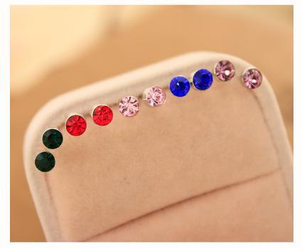 Low price, free shipping. Basic style colorful diamond Earring, fashion noble and beautiful, Comfortable, no fade