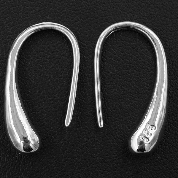 New Fashion Earrings 925 Stering Silver Ear Cuff Trendy Personality Water Drop Stud Clip Earrings For Women Jewelry Shiny Earring Ear Cuff