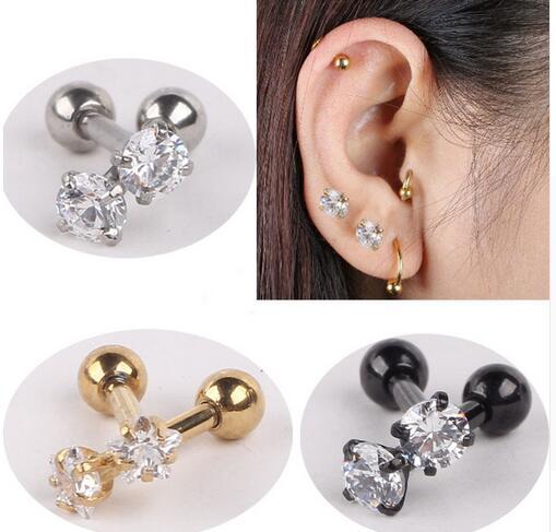 10pair Stainless Steel Tragus Helix Ear Stud Earring Ball Barbell Ear Piercing Black Silver Gold Barbell Jewelry For Men Women