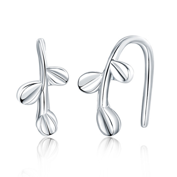 Fine Nice 925 Sterling Silver Earring For Women Fashion Cute Tiny Leaf Stud Earrings Gift Fashion Classic Jewelry