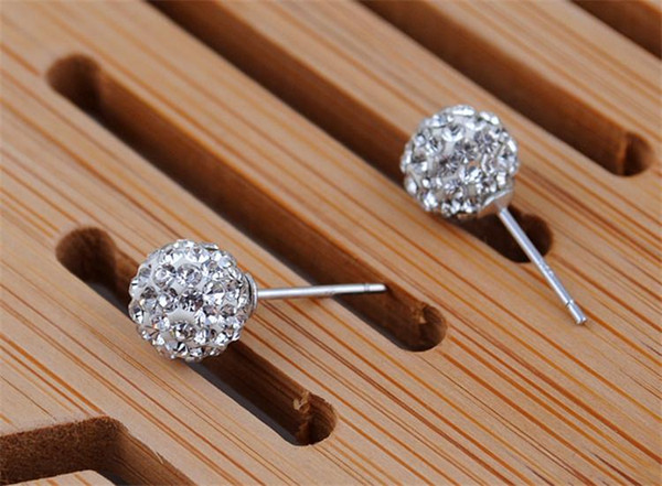 High Quality Luxury Super Silver plated jewelry Rhinestones Earrings Micro-Rhinestone princess earrings female fashion jewelry wholesale