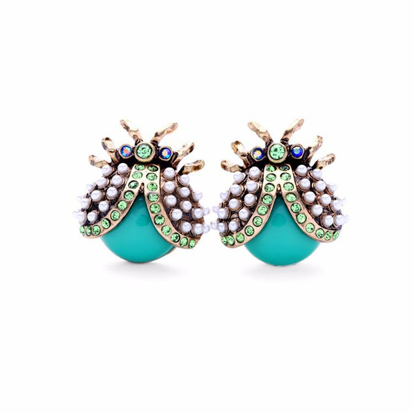 Diamond Cute Insect Ladybug Female Models Earrings Personalized Wild Cool Popular High-end Jewelry Women's Earrings New