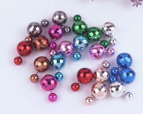 Fashion style, rosin material earring, big and small rosin pearls, Anti-allergic, many colors to choose, Free Shipping