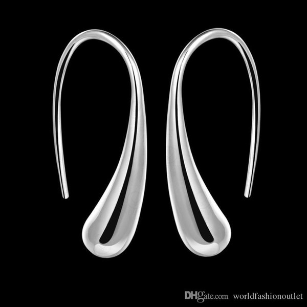 Fashion Earrings 925 Stering Silver Ear Cuff Trendy Personality Water Drop Stud Earrings For Women Jewelry Shiny Goutte Earring Ear Rings