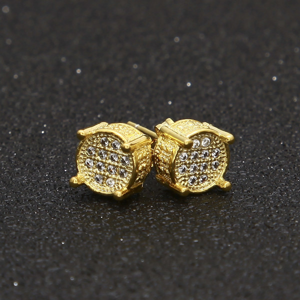 Hip-hop men's women's micro accessories, European and American fashion stud earrings, zircon micro round ear studs.