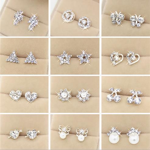 Hign quality free shipping Various style shinning diamond Earring, mix delivery,fashion noble and beautiful, no fade