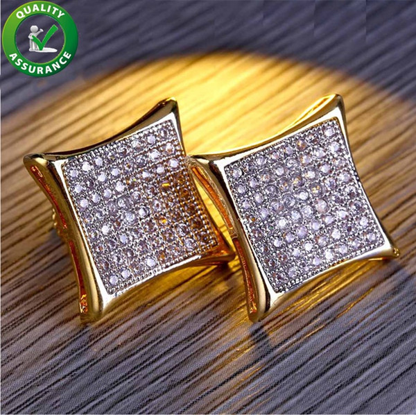 Designer Earrings Mens Luxury Hip Hop Jewelry Boho Earings Bling Diamond Rapper Gold Stud Pandora Style Ear Ring Fashion Wedding Accessories