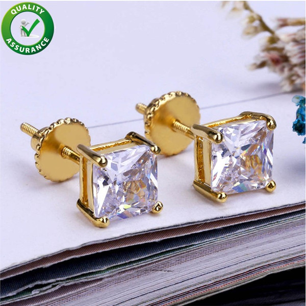 Designer Earrings Men Diamond Stud Earrings Luxury Designer Brand Hip Hop Jewelry Bling Shiny Rock Punk Rapper Gold Pandora Style Charms