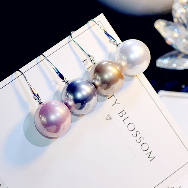 Trendy Elegant Big Simulated Pearl Long Drop Earrings Pearls String Statement Dangle Earrings Jewelry For Women Gift