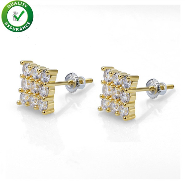 Designer Earrings Hip Hop Jewelry Mens Luxury Diamond Stud Earings Gold Silver Pandora Style Charms Men Women Fashion Rapper Love Wedding