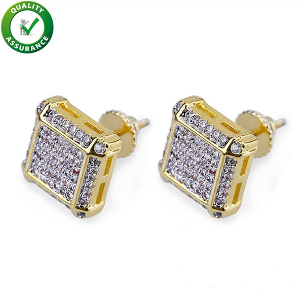 Designer Earrings Luxury Designer Brand Hip Hop Jewelry Men Diamond Stud Earring Iced Out Bling CZ Pandora Style Charms Gold Rapper Women