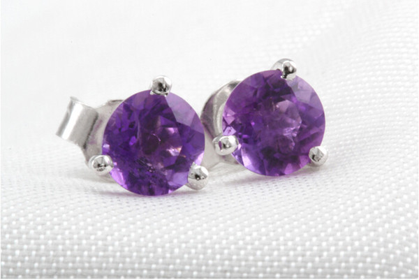 925 sterling silver earrings amethyst earrings female natural amethyst earrings genuine female