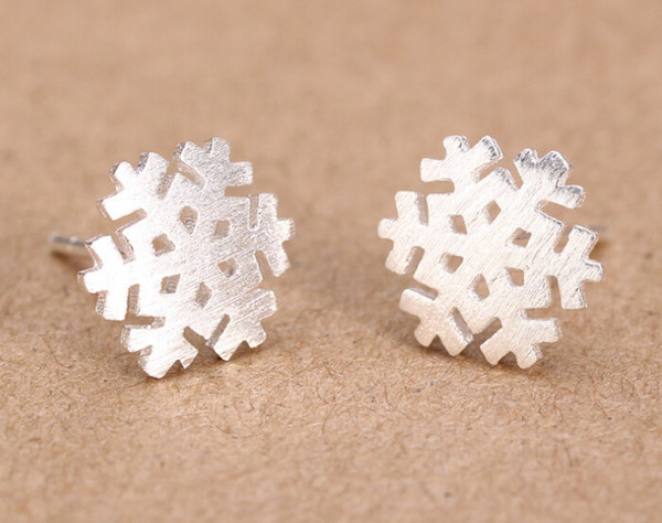 925 Silver Fashion Jewelry ,Snow Flower Snowflake Design Stud Earrings Valentine's Day Gifts For Women