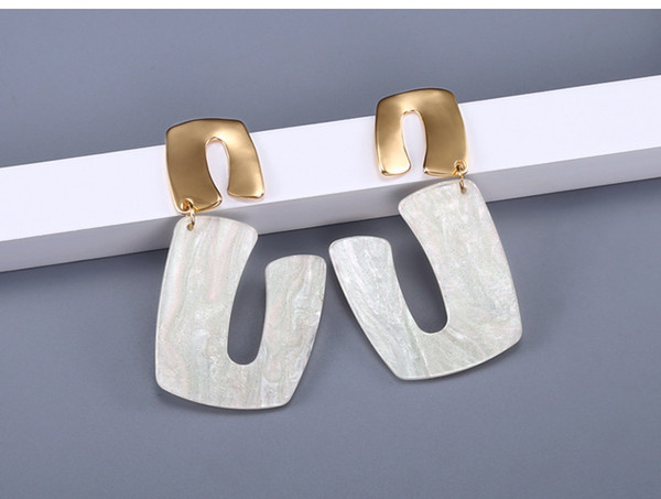 New Personality Korean Edition Fashion East Gate Earrings Ear Nails Acrylic Plastic Earrings Trend Jewelry Manufacturer