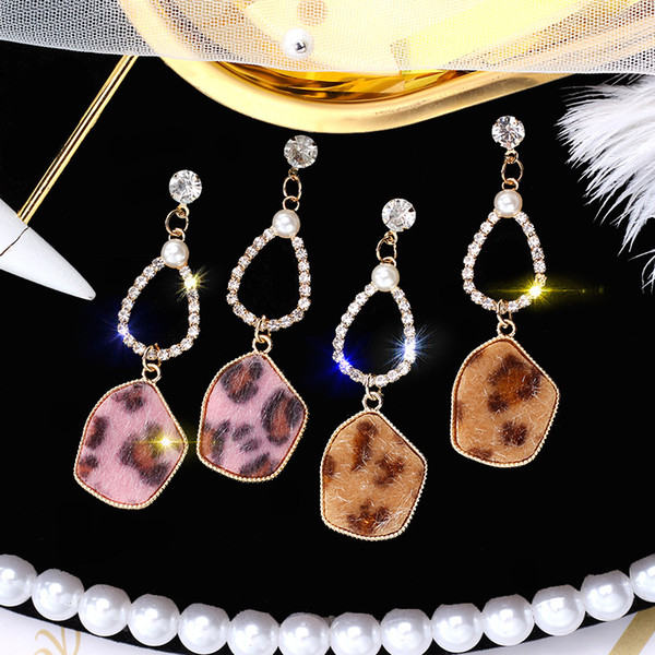 S925 Silver Needle South Korea Autumn and Winter New Restoration Leopard Earrings Female Fashion Geometry Irregular Insert Drill Ear Nail Ea