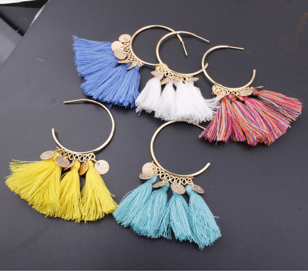 Tassel earring Earrings New Style European and American fashion semicircle accessories supply national customs, Su Pendant Earrings