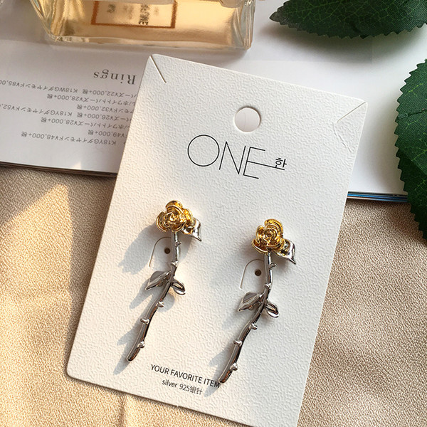 2009 New Creative Alloy Rose A Two-Wear Earrings for Woman Korean East Gate Blockbuster Valentine's Day Earrings