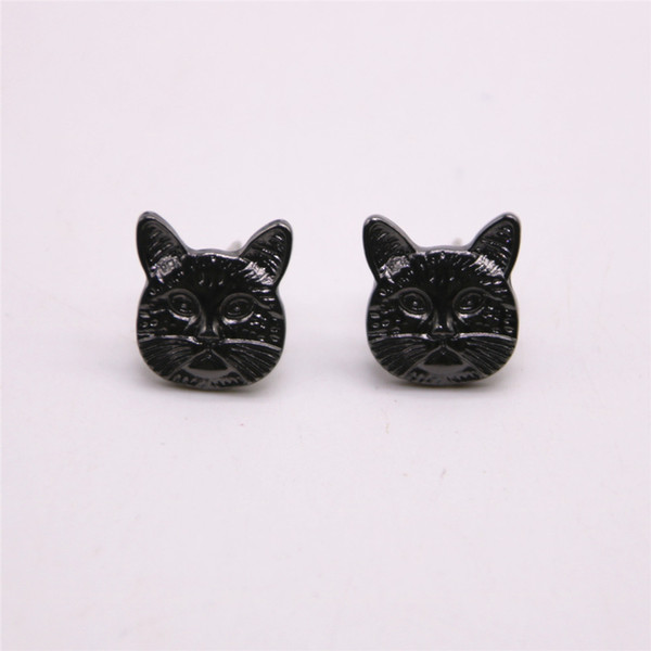 The latest elements stud earring Animal Shapes stud earrings for women Cats head gold stud earrings