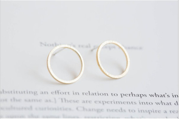 2018 The latest elements gold stud earrings circle hollow stud earrings for women wholesale free shipping