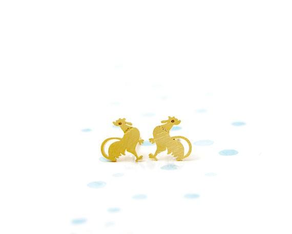 2018 The latest elements rooster stud earrings Singing rooster stud earrings for women wholesale free shipping