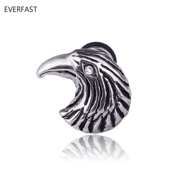 Wholesale Anti-allergy High Quality Retro Eagle Earrings With Crystal Eye Stainless Steel Studs Personality Jewelry Men Women Free Shipping