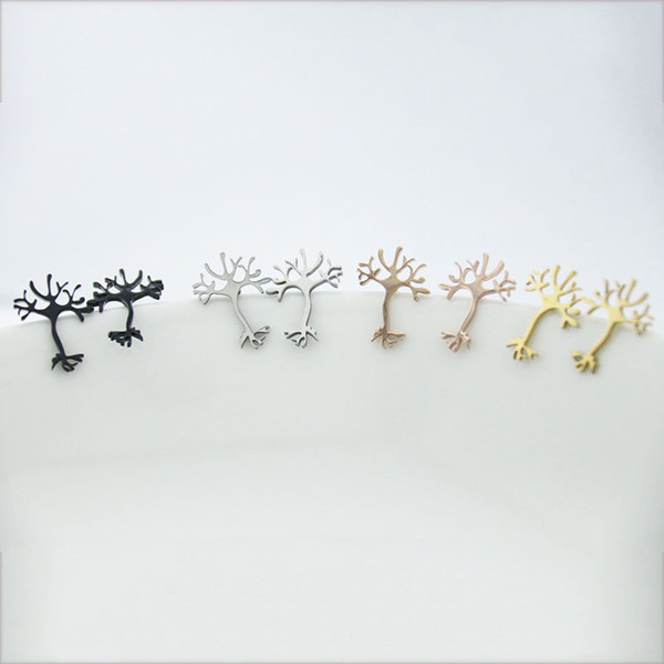 Hot Selling Nerve Brain Neuron Earrings Big Tree Root Biology Earrings Studs Women Kids Girls Fashion Jewelry Gift T134