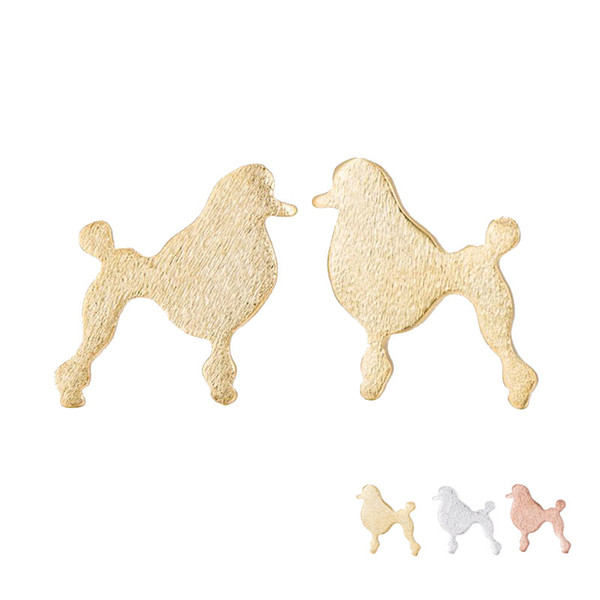 Hot Selling Cute Baby Dog Poodle Earring Copper Material Fashion Studs Earrings Accessories Jewelry EFE124