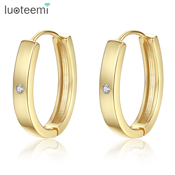 LUOTEEMI Factory Directly Sale Big Piercing Huggie Earrings For Women Minimalism Statement Earring Fashion Tourism Bijoux 2018