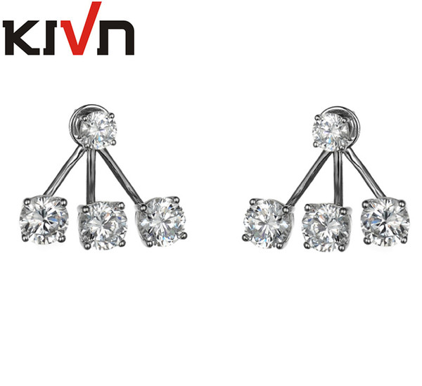 KIVN Fashion Jewelry Stunning CZ Cubic Zirconia Bridal Wedding Earring Ear Jackets for Women Mothers Birthday Christmas Gifts