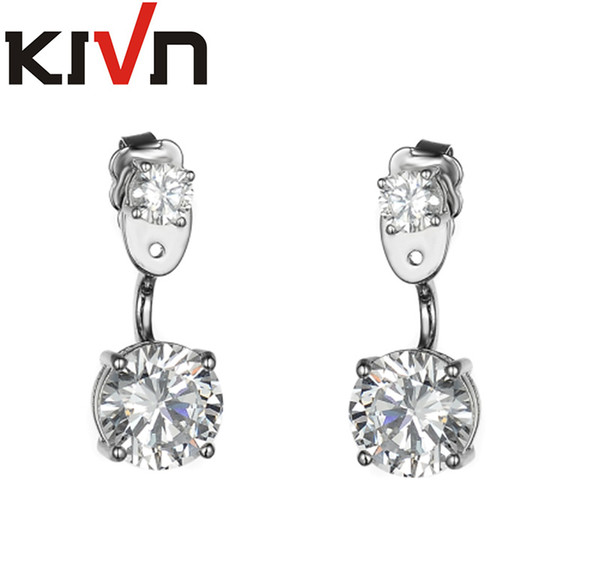 KIVN Fashion Jewelry CZ Cubic Zirconia Bridal Wedding Earring Ear Jackets for Womens Girls Christmas Birthday Mothers Gifts