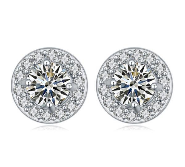 Earrings Studs Fashion Women Elegant Luxury Quality Zircon Platinum Plated Stud Earrings Jewelry Wholesale Drop Shipping TER056