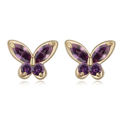 Earrings For Women Fashion High Quality Zircon 18K Gold Plated Butterfly Stud Earrings Jewelry Wholesale Drop Shipping TER059