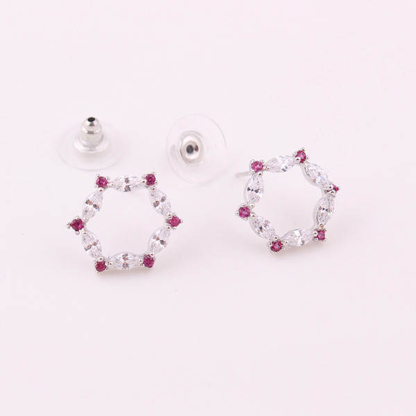 Rose Flower Window Bride Wedding Studs Earrings Women Super Fairy Lovely Temperament Earrings Lady Fine Jewelry Gifts