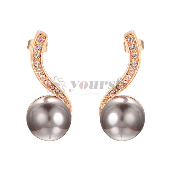 Yoursfs Lmitation Pearls Crystal Rhinestone Dangles Bridal Earrings for Women