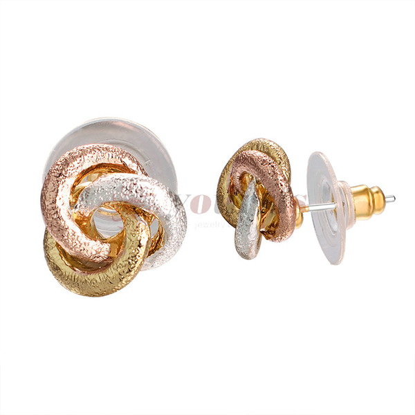 Yoursfs Fashion 1 Pair Trendy Golden Twisted Love Knot Ball Stud Earrings For Women Jewelry High Quality