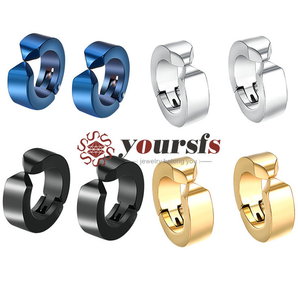 Yoursfs Stainless Steel Small Hoop Earrings for Men Multicolor Cool Punk Huggie Earrings E1102MX