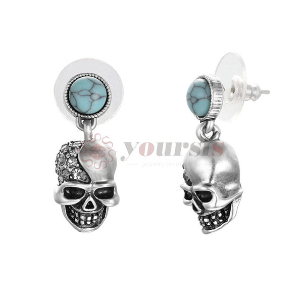 Yoursfs Eyes Skull Earrings Small Jewelry Rose Gold Color Trendy Shining CZ Crystal Stud Earrings Gift