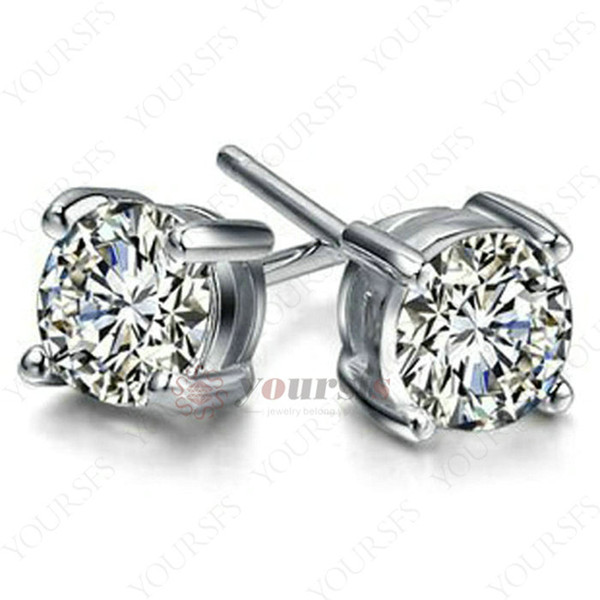 Yoursfs Wedding Lady Earring 18 K White Gold Plated Austrian Crystal Stud Earrings Sterling Silver Earrings For Women Brincos Vogue Jewelry