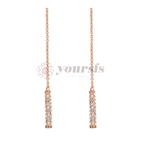 Yoursfs Hot Rose Gold Earrings - Long Stud Earrings Chain Dangle Drop Bar Jewelry Gifts for Women