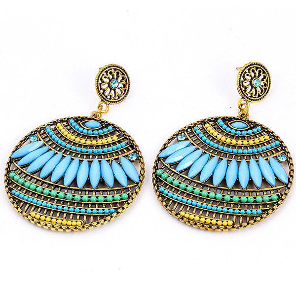 New Bohemian earrings female European and American trends hollow earrings earrings wild temperament jewelry manufacturers wholesale