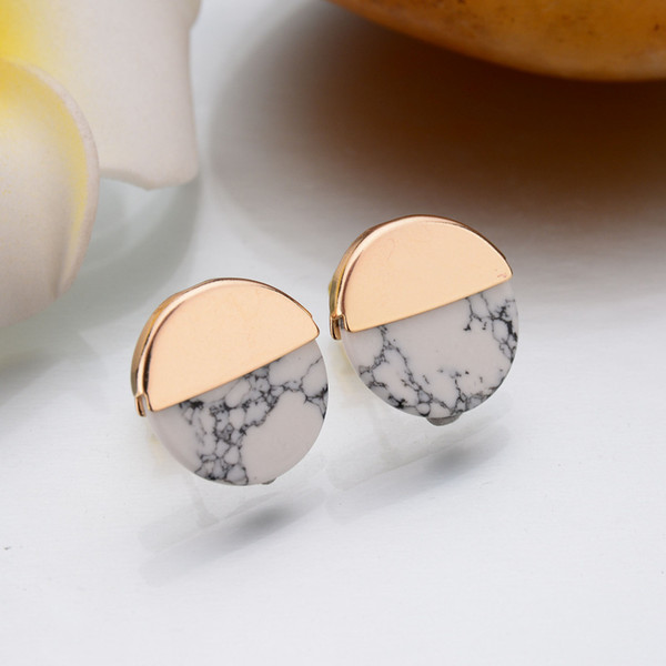 Retro Round Turquoise Earrings Stud Hot Selling Alloy Women Jewelry Fashion Personalized Simple Geometric Earrings 2017 New