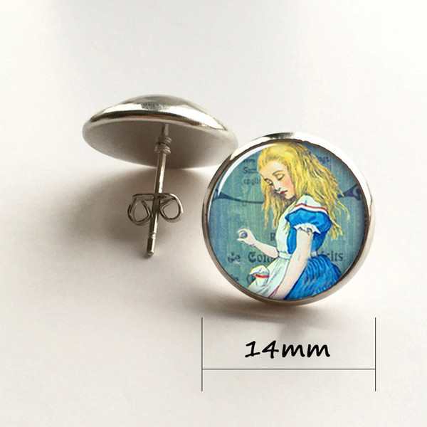 Alice earring, Alice in Wonderland earring print photo Literary earring