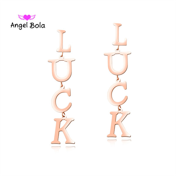 Personality Hyperbole Luck Rose Gold Anti Allergic Earrings New Fashion Jewelry Hot Sale Earrings Set Earrings For Women